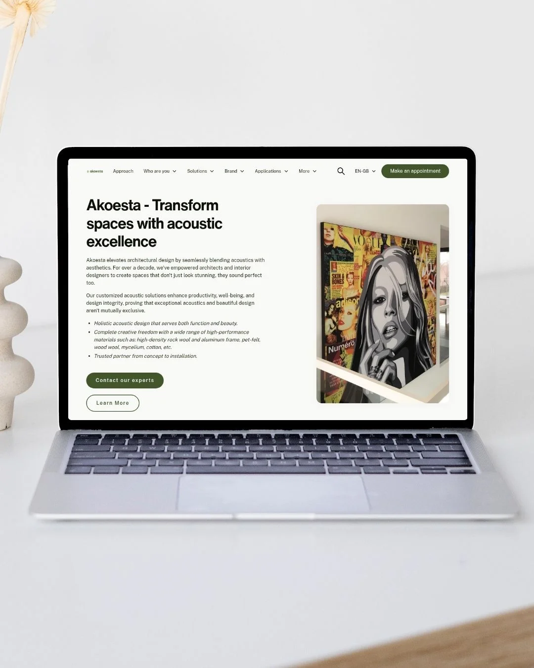 Akoesta website design