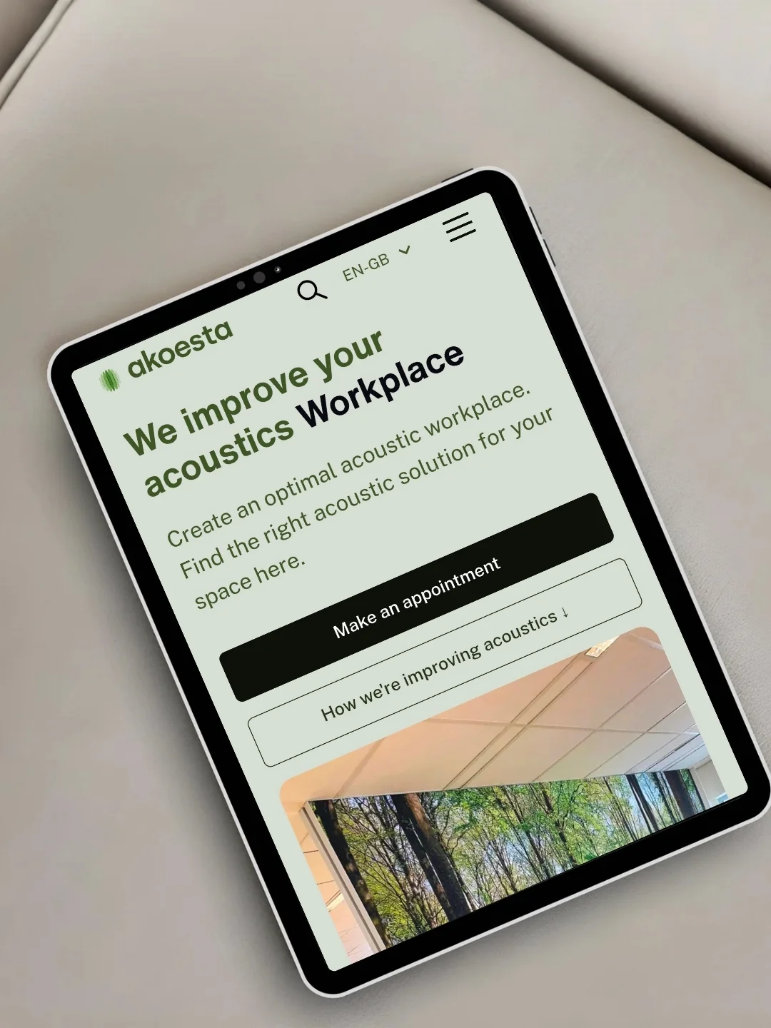 Akoesta website design