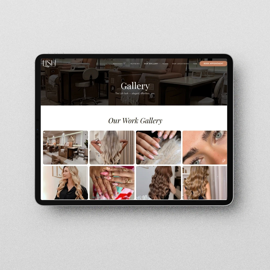 Lish Beauty Bar website design