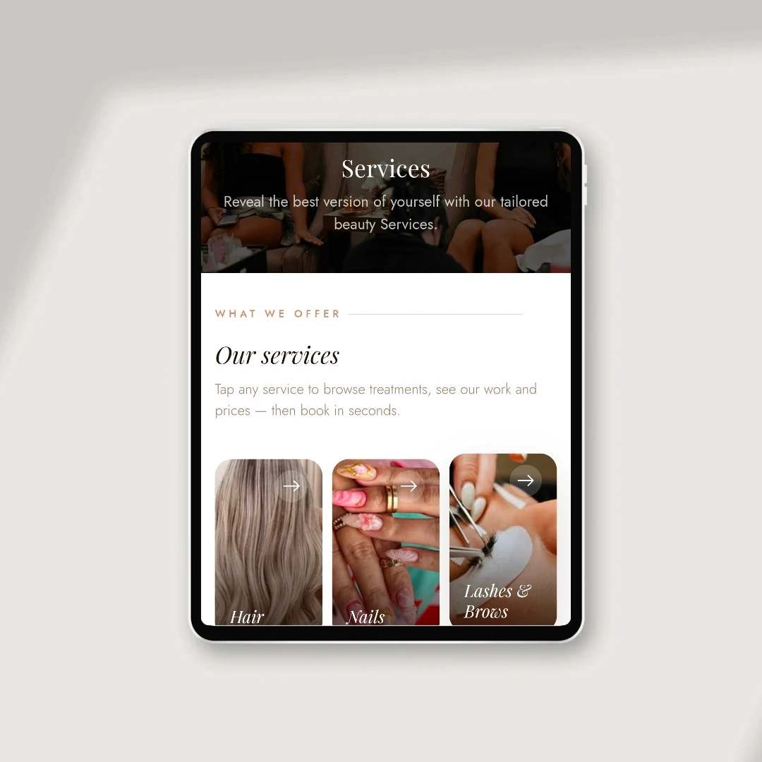 Lish Beauty Bar website design