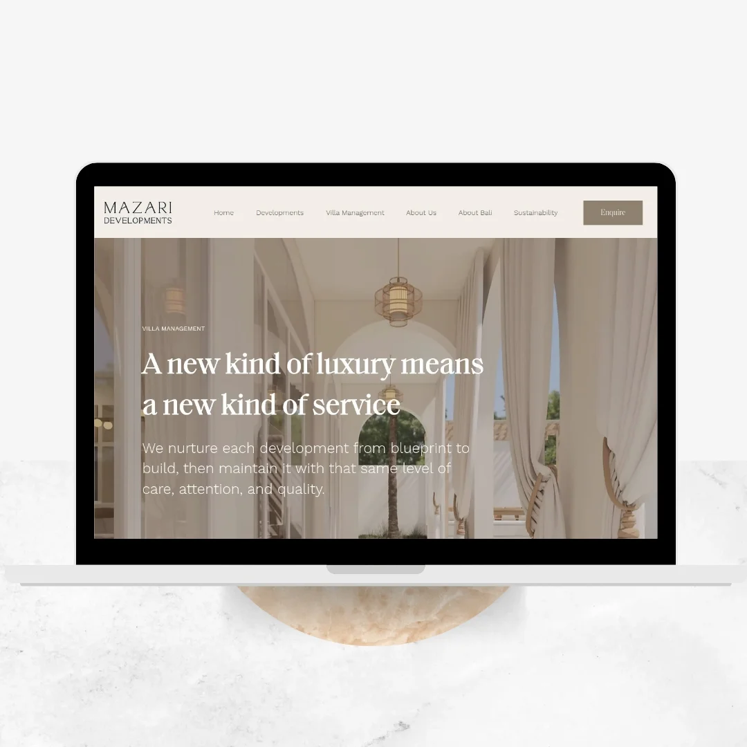 Mazari Developments website design