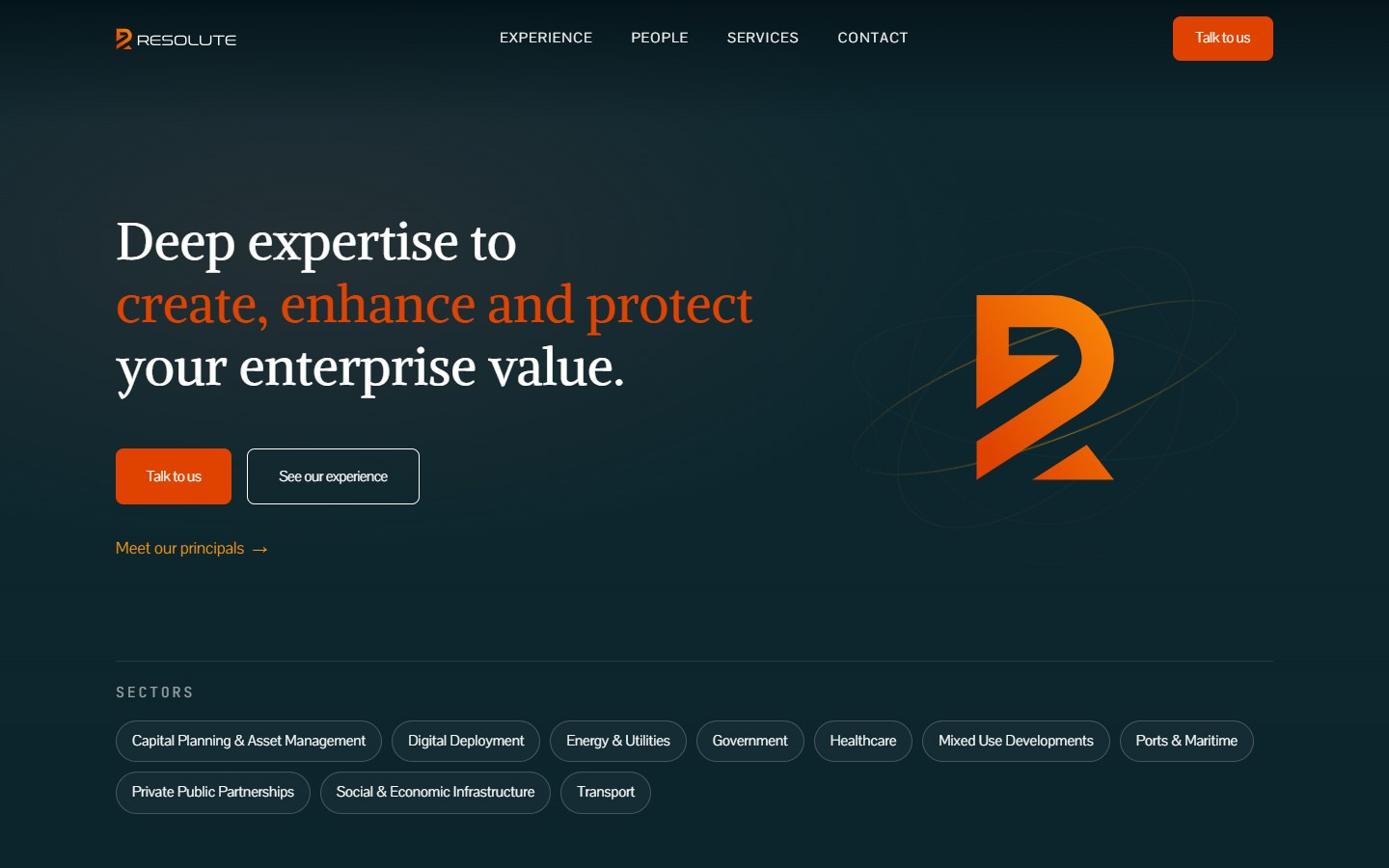 Resolute Management Consultancy website, home page
