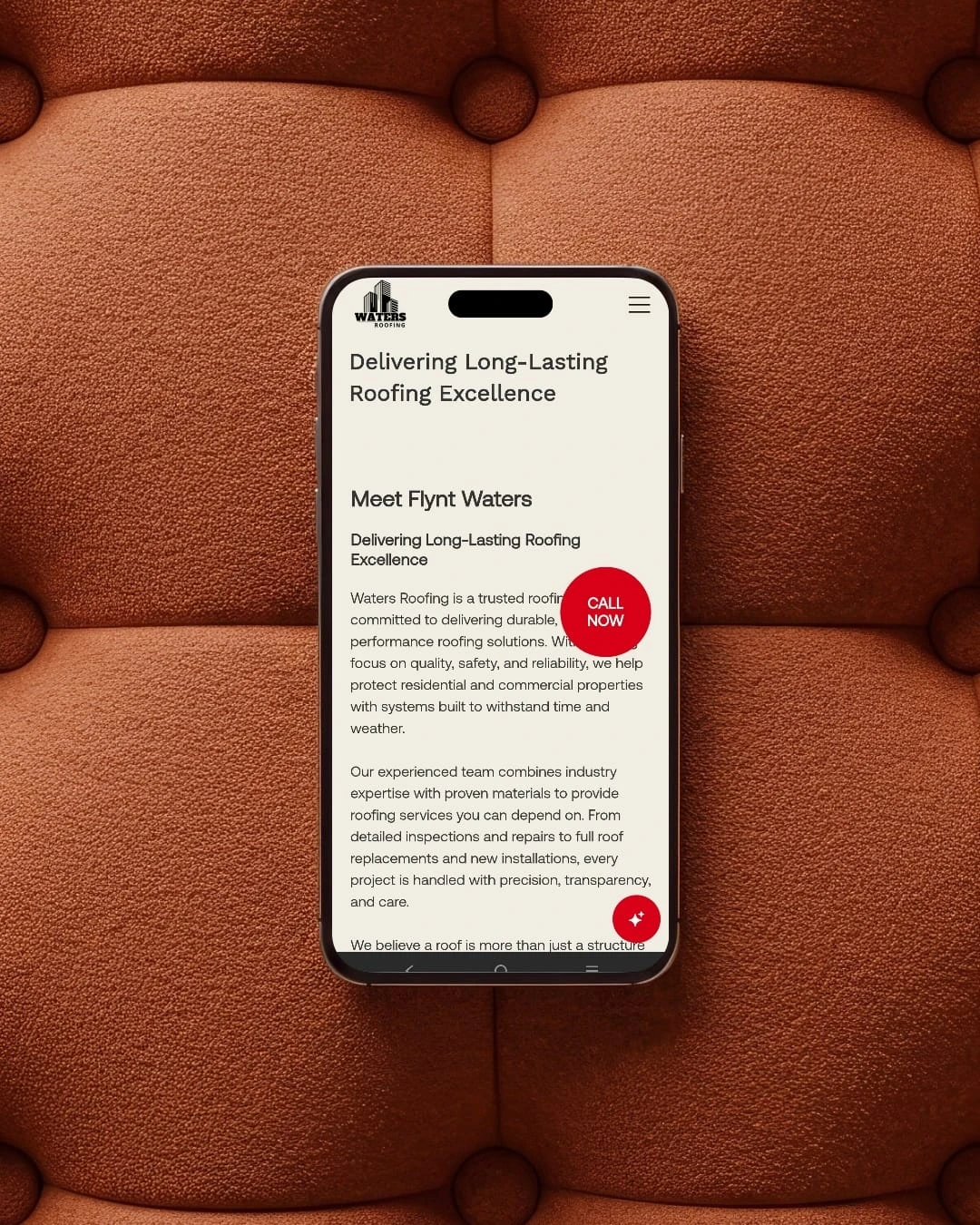 Waters Roofing website design